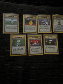 Pokemon trainer cards base set,fossil and jungle