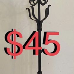 $45 Wrought Iron Coat Rack, 6 ft 2 inches, high end home decor