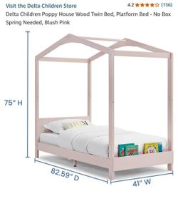 Delta Children Poppy House Wood Twin Bed, Platform Bed