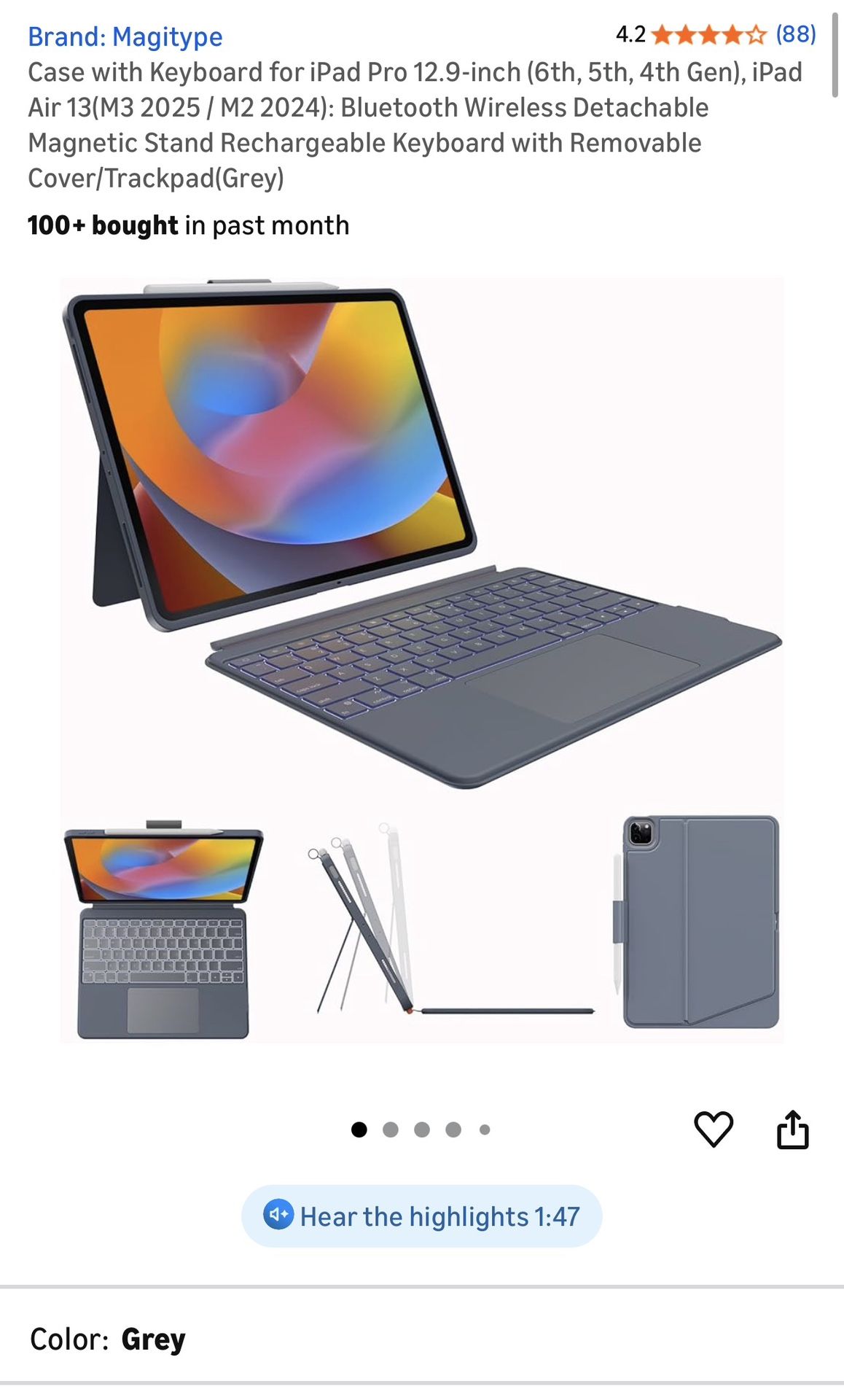 Magitype Case with Keyboard for iPad Pro 12.9-inch (6th, 5th, 4th Gen),