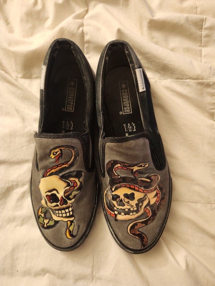 Sailor Jerry Vintage Converse Size 10