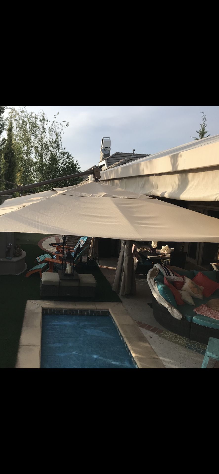 10x13 Treasure Garden Tan Cantilever Imbrella