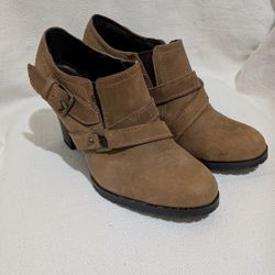 Audrey Brooke Brown Healed Ankle Boots