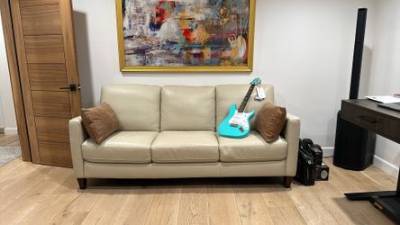 Top grain Leather sofa 82 Inch