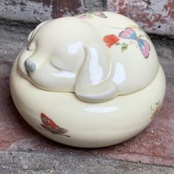 Takahashi San Francisco hand decorated sleeping dog trinket box