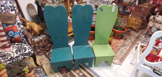 3 Vintage children wood chairs