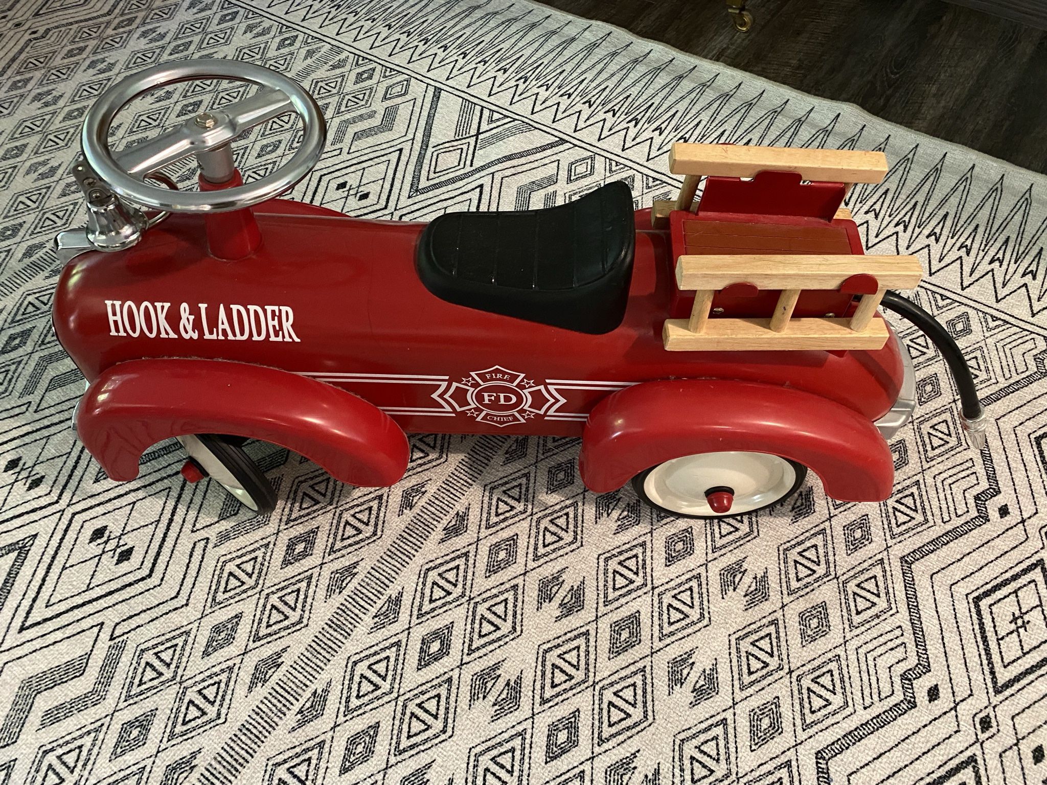 Retro Style Fire Truck Ride On Toy