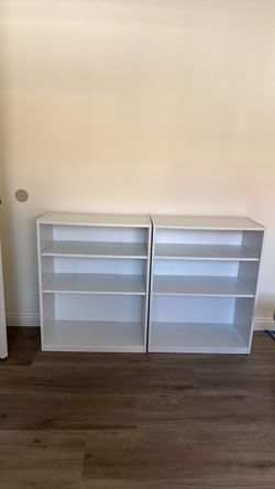 White Bookcase Shelving Unit – Set of 2