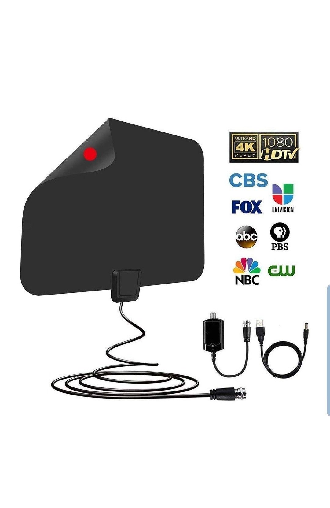 Newest]Indoor Amplified HD Digital TV Antenna up to 100+ Miles Range -PACOSO HDTV Antenna with Amplifier Signal Booster Fire tv Stick Local Channels