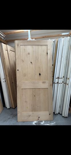 Interior doors shaker  knotty alder unfinished wood 36x80 standard bedroom doors closet doors. Barn doors  I have a 36x80 solid knotty alder unfinishe