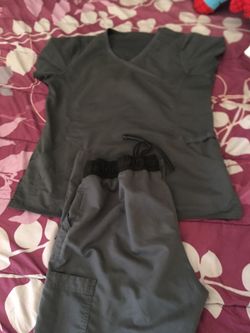 2 pairs of medium gray scrubs
