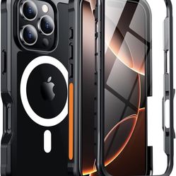 Designed for iPhone 16 Pro Max Case,[Built-in 9H Tempered Glass Screen Protector][Compatible with Magsafe][Full Body Shockproof][Heavy Duty Protection