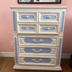 ✨ Shabby Chic Bedroom Furniture Set – Baby Blue & White