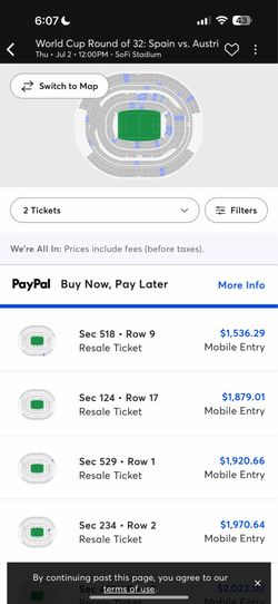 Round of 32: Spain vs. Austria World Cup tickets