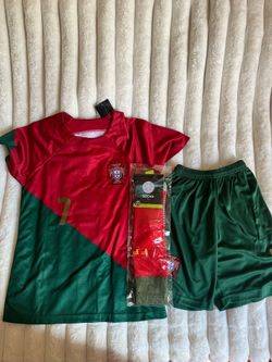 Kids 3 piece Ronaldo jersey set!