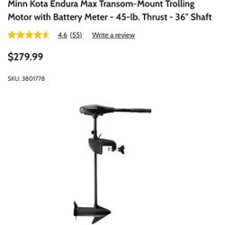 Minn Kota Endura Max Trolling Motor with Battery Meter - 45-lb. Thrust - 36” Shaft