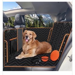 New never opened Tandngtek Dog Car Seat Covers,Waterproof Back Seat Extender for Dogs Hard Bottom,Foldable