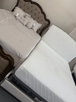 White King Bed Frame and Brown Tuft King Bed Frame Available🛏️Same Day Delivery 🚚 AND Set Up🛠️