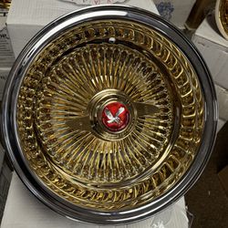 14x7 And 14x6 Center Gold Luxor Wire Wheels On 175-70-14 Suretrac Whitewalls Finance Available 
