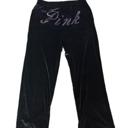 PINK Velour Shine w/ Rhinestone Logo