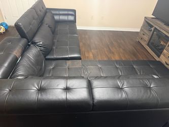 Large black sectional sofa