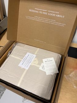 New Queen Size 100% Cotton Box Stitch Quilt Set,, Birch, Garment-Washed Softness, Lightweight