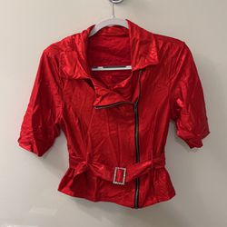 Dance Costume 1/2 Sleeve Metallic Moto Jacket