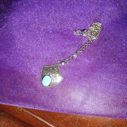 Sterling, Simulated turquoise pendant.