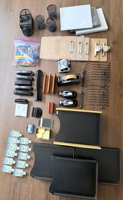 Office Supplies Lot – Desk Organizers, Staplers, Trays, Hole Punch & More – Great Starter Kit!