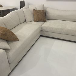 Sectional and Matching Swivel Accent Chair 