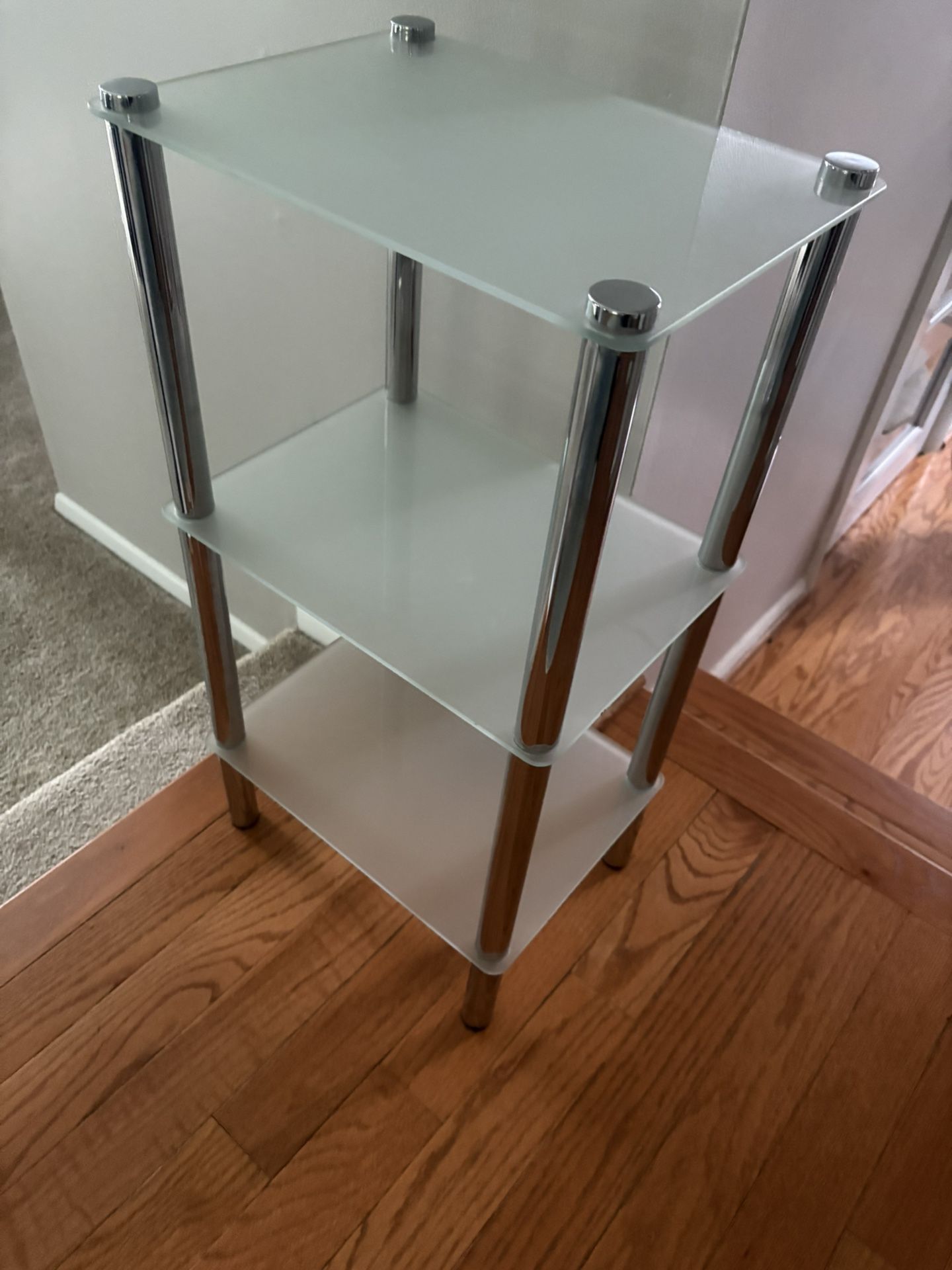 3 Tier Frost Glass Table