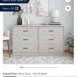 Grey Dresser 6 Drawers - CASH/VENMO ONLY