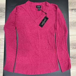 Loulou V-Neck Sweater Fuxia Color Womens Size M