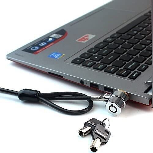 RUBAN Notebook PC Laptop Lock & Security Cable with Two Keys 6.2 foot (Black)