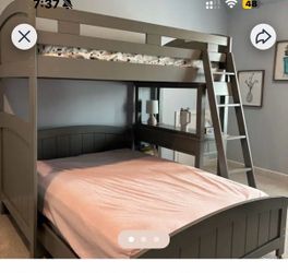 Gray Wood Twin over Full Loft Bed