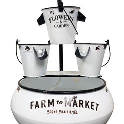 Rustic Indoor Outdoor Garden Yard Water Feature Fountain Farm to Market Flowers