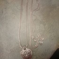 BRIGHTON FLORAL HEART LOCKET NECKLACE AND EARRINGS