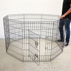 Brand New $49 Foldable 36” Tall x 24” Wide x 8-Panel Pet Playpen Dog Crate Metal Fence Exercise Cage 