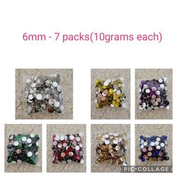 7 Pack kit  Half beads/ Kundan Stones- Jewellery Making,Embroidery Craft