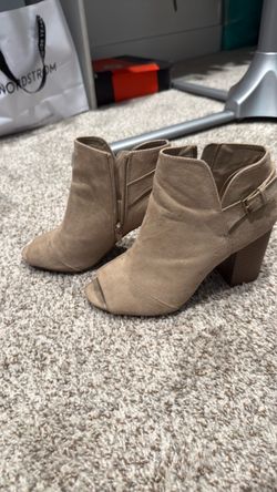 Apt. 9 Tan Suede Open-Toe Ankle Booties