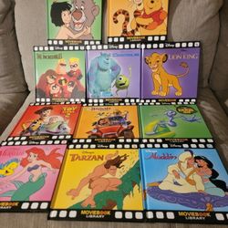 Collection of 11 Hardcover Books from Disney Movie Book Library Series. Excellent Condition.