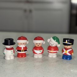 Vintage 1993 shelcore like little people Santa Christmas ornament toy  They can be used like fisher price little people or as kid safe ornaments, they
