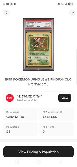 1999 Pokemon Jungle Pinsir Holo PSA 10