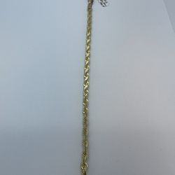 14K Gold Rope Bracelet New 