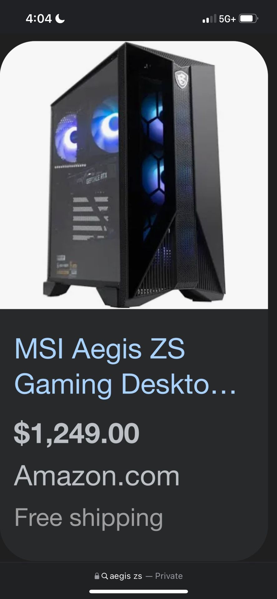 Msi Aegis ZS