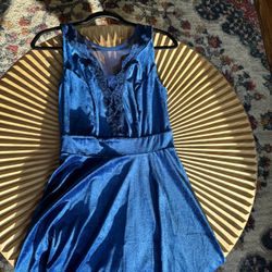 Blue Velvet Dress  Size Medium