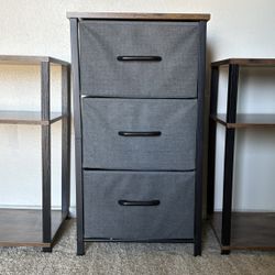 2 Night Stands & Fabric Storage Drawers