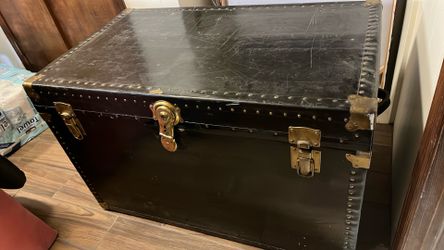 Vintage Leather Wardrobe Trunk 