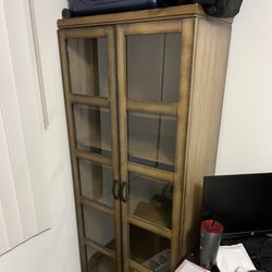 Heavy Wood Curio Display Cabinet