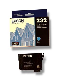 Epson 232 Cyan Ink Cartridge [T232220S] One Unopened + FREE (1) New Open Box OEM